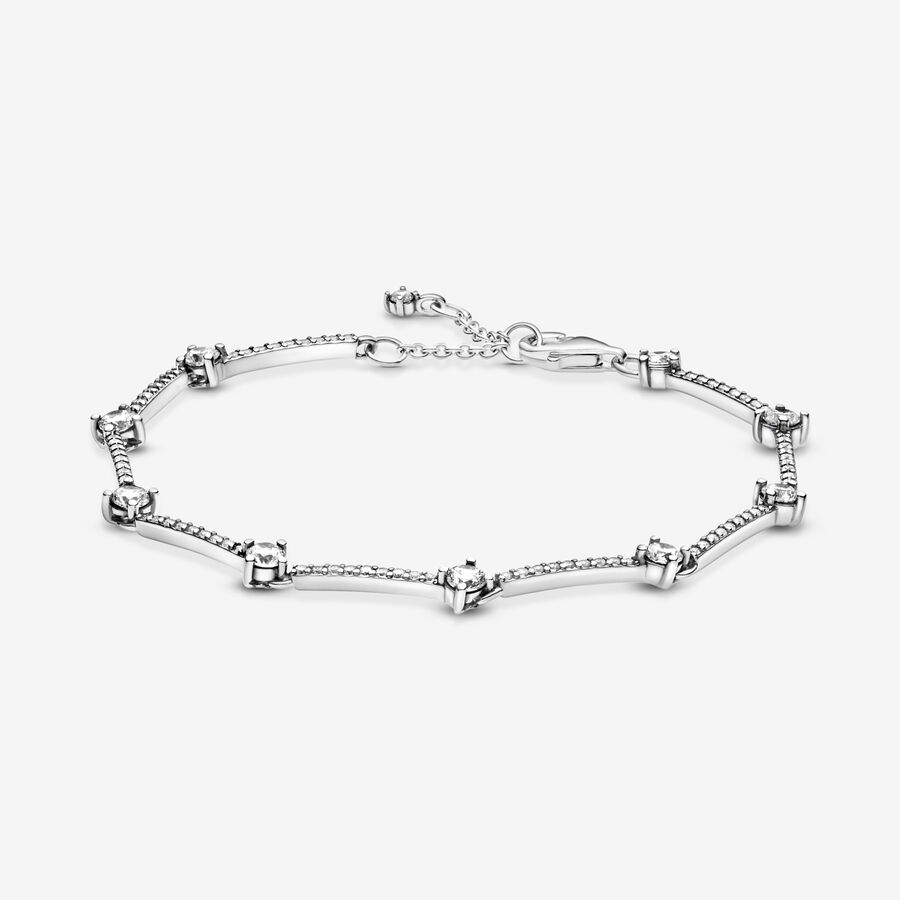 Non Charm Bracelets Pandora Sparkling Pave Bars Strieborne | SK279LXUY