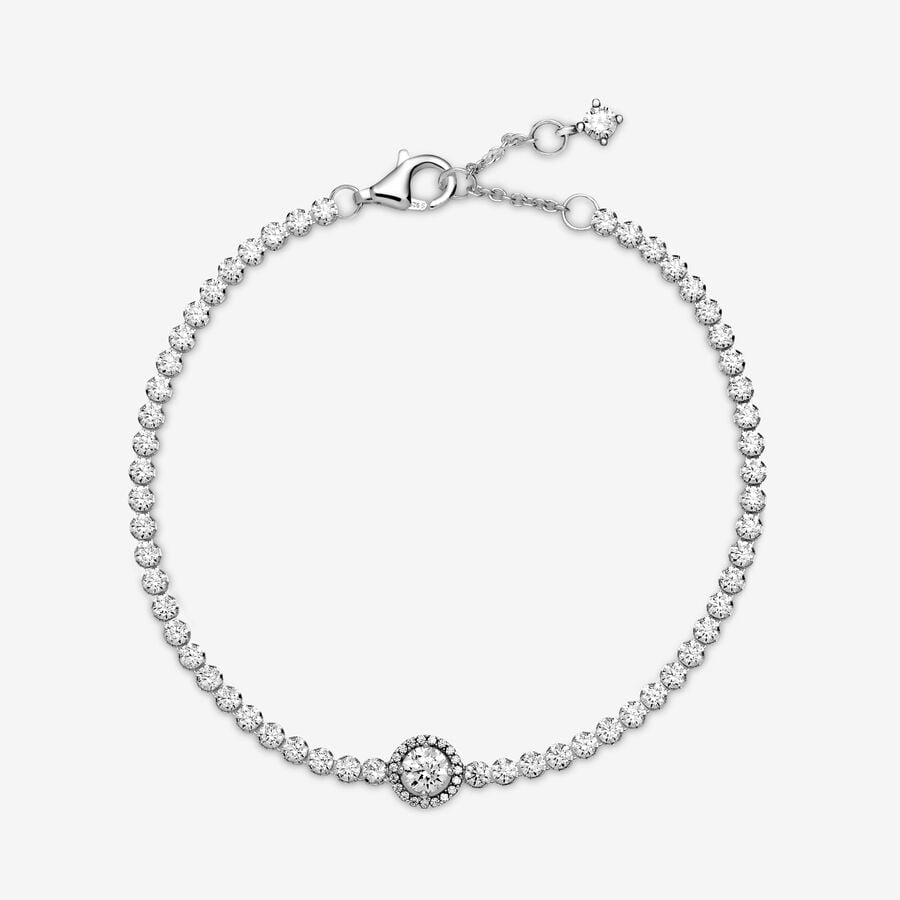 Non Charm Bracelets Pandora Sparkling Tenisove Strieborne | SK207KCOY