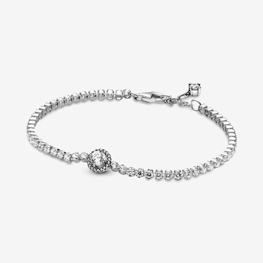 Non Charm Bracelets Pandora Sparkling Tenisove Strieborne | SK207KCOY