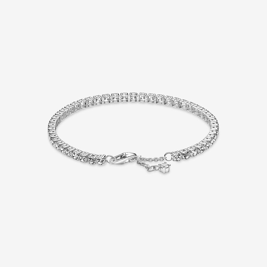 Non Charm Bracelets Pandora Sparkling Tenisove Strieborne | SK758MEWO