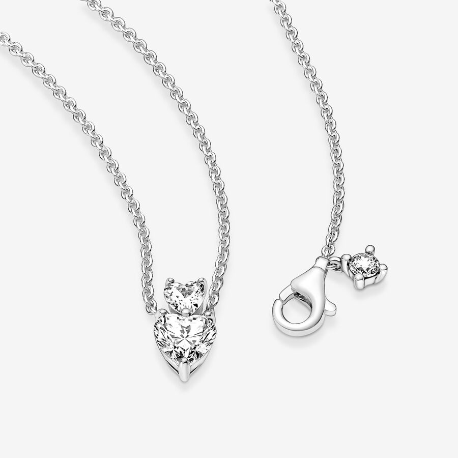 Pendant Necklaces Pandora Double Sparkling Collier Strieborne | SK160VYOF