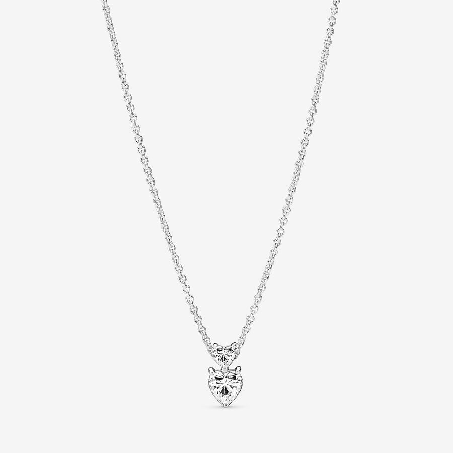 Pendant Necklaces Pandora Double Sparkling Collier Strieborne | SK160VYOF