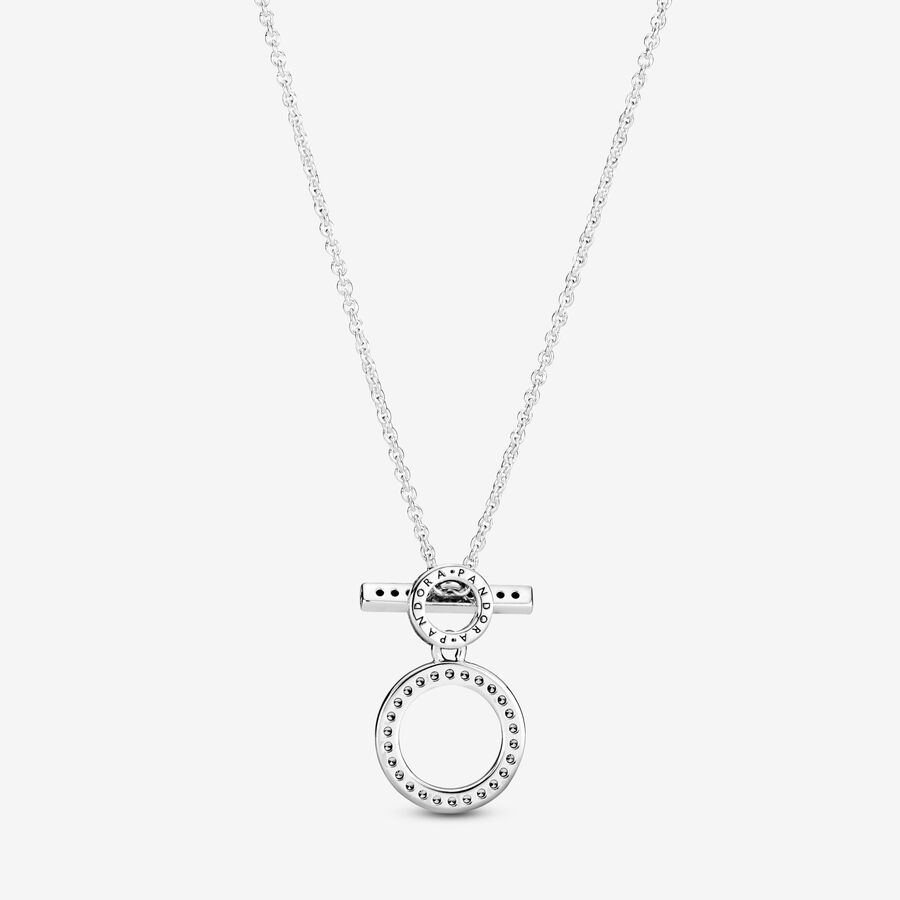 Pendant Necklaces Pandora Double T-Bar Strieborne | SK601VDMO