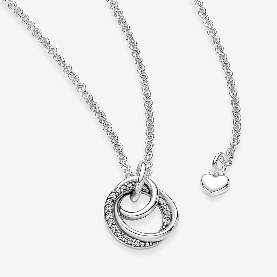 Pendant Necklaces Pandora Family & Friends Always Encircled Strieborne | SK961PGDH