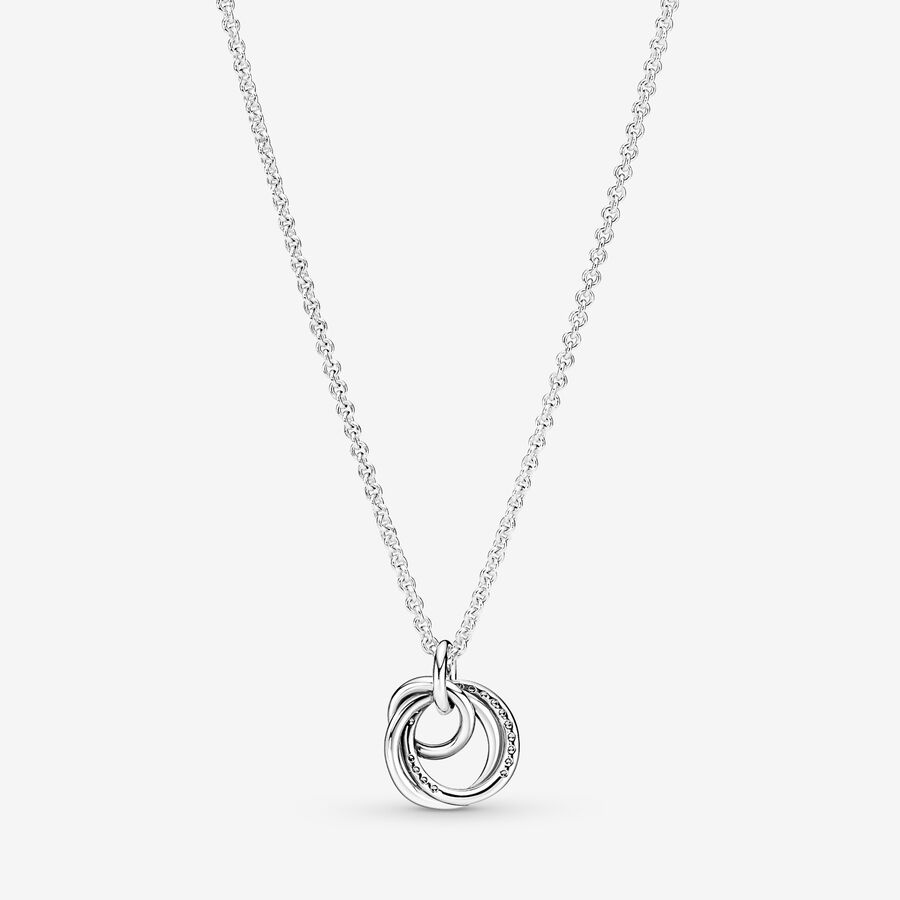 Pendant Necklaces Pandora Family & Friends Always Encircled Strieborne | SK961PGDH