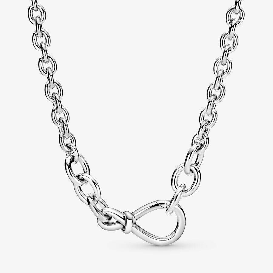 Pendant Necklaces Pandora Robustný Infinity Knot Strieborne | SK138WZSK