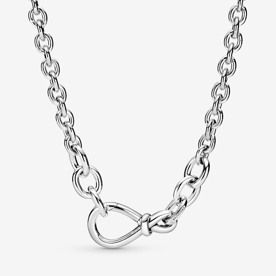 Pendant Necklaces Pandora Robustný Infinity Knot Strieborne | SK138WZSK