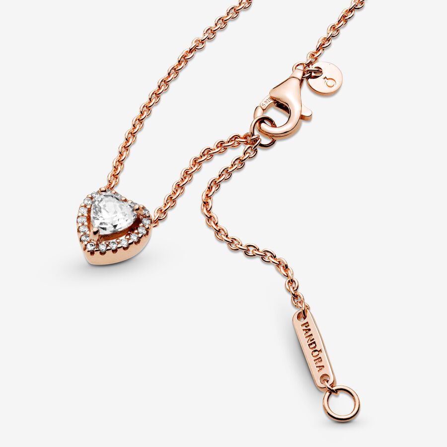 Pendant Necklaces Pandora Sparkling Collier Ruzove Zlate | SK798BXDA