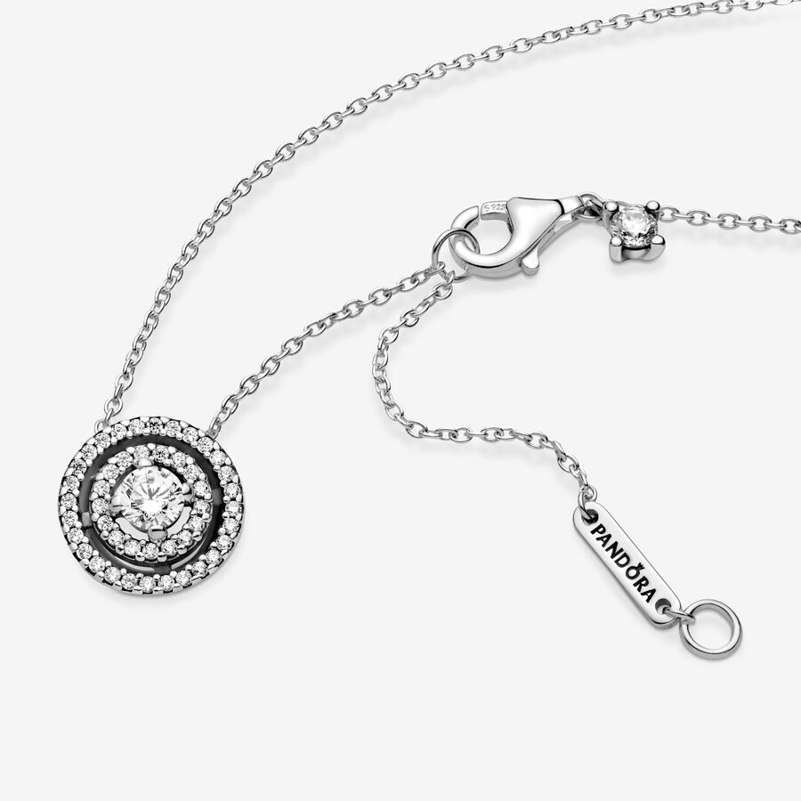 Pendant Necklaces Pandora Sparkling Double Collier Strieborne | SK548ZBFC