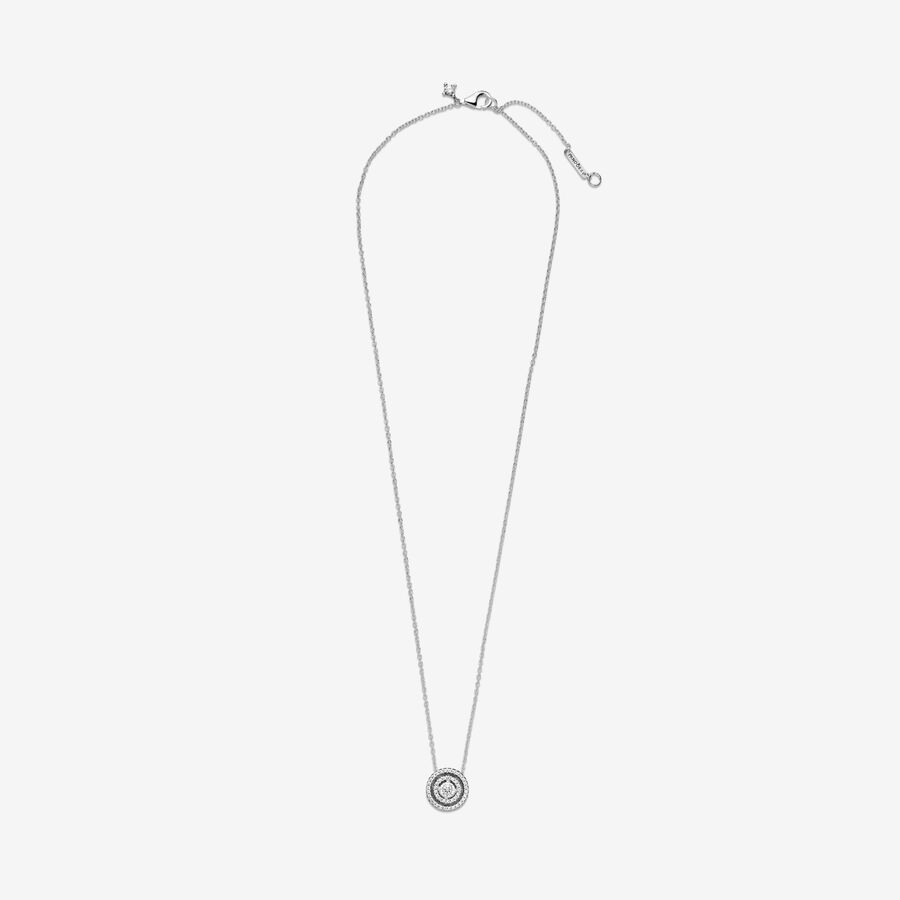 Pendant Necklaces Pandora Sparkling Double Collier Strieborne | SK548ZBFC