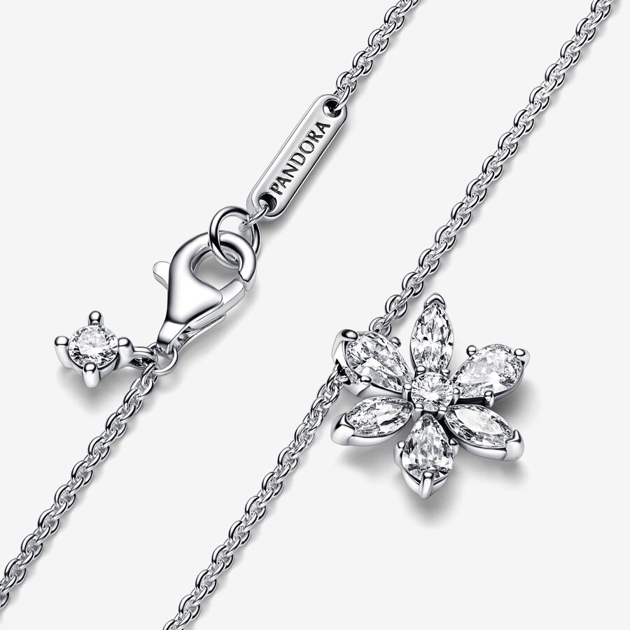 Pendant Necklaces Pandora Sparkling Herbarium Cluster Strieborne | SK024RBWC