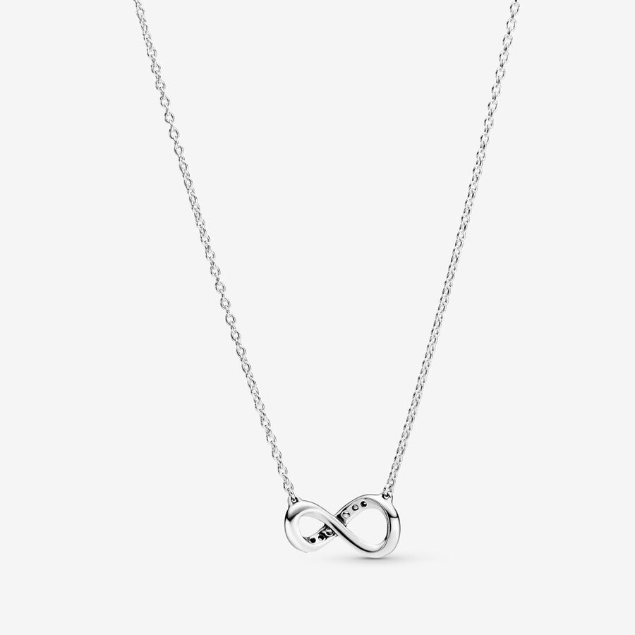 Pendant Necklaces Pandora Sparkling Infinity Collier Strieborne | SK632CYRM