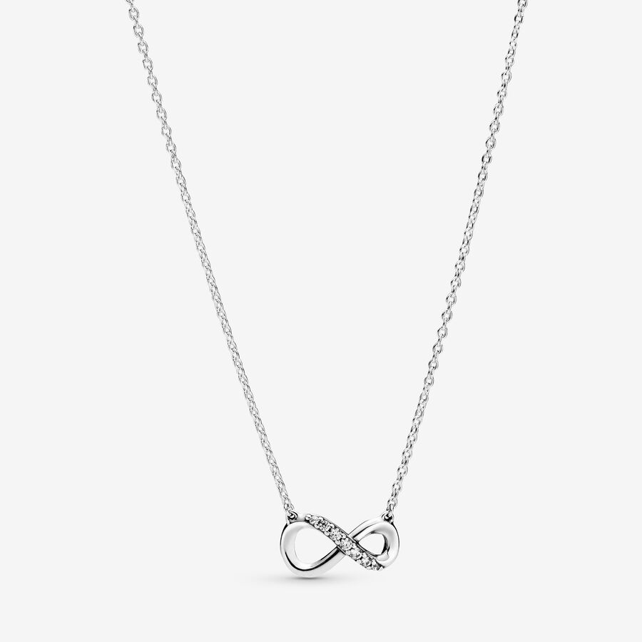 Pendant Necklaces Pandora Sparkling Infinity Collier Strieborne | SK632CYRM