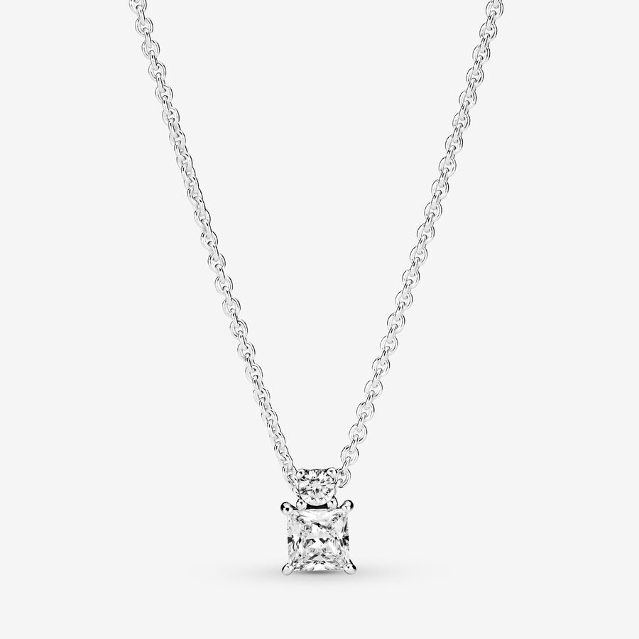 Pendant Necklaces Pandora Sparkling Round & Square Viacfarebný | SK841BRQT