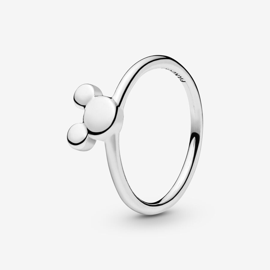 Pinky Rings Pandora Disney Mickey Minnie Mouse Silhouette Puzzle Strieborne | SK631MRAC