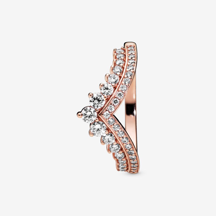 Pinky Rings Pandora Princess Wishbone Ruzove Zlate | SK759AYTB