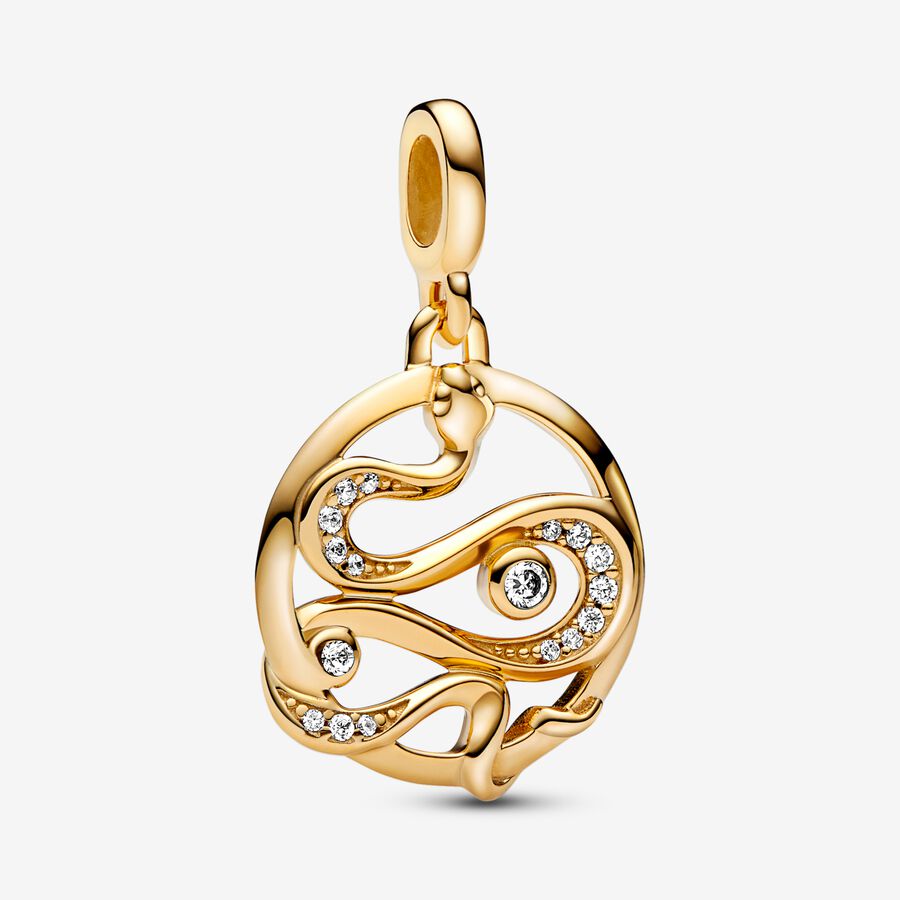 Prívesky Pandora ME Pave Snake Medallion Zlate | SK491SNUO