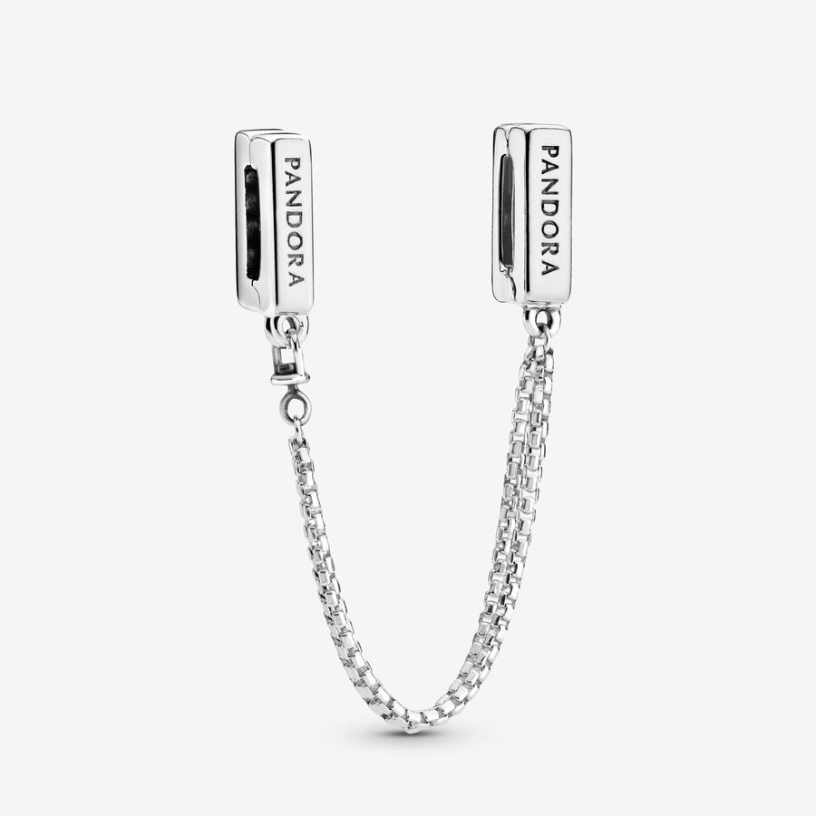 Safety Chains Pandora Clip Strieborne | SK359YGIE