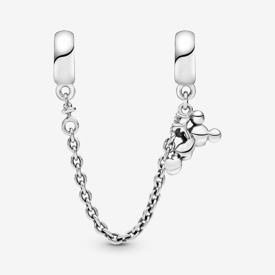 Safety Chains Pandora Disney Climbing Mickey Chain Strieborne | SK572MWHV