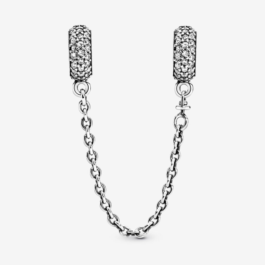 Safety Chains Pandora Sparkling Pave Strieborne | SK254ZCDQ