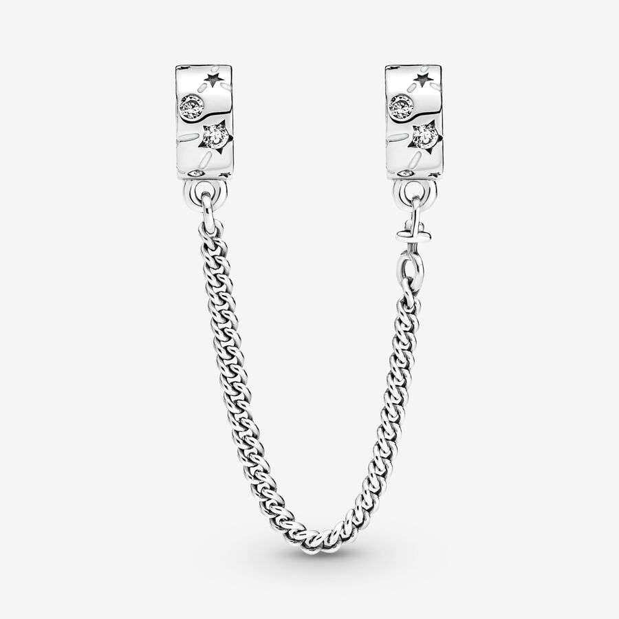 Safety Chains Pandora Stars & Galaxy Strieborne | SK971NUIC