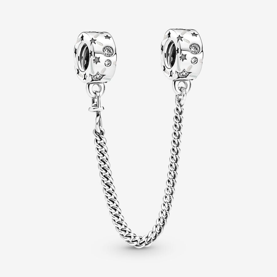 Safety Chains Pandora Stars & Galaxy Strieborne | SK971NUIC