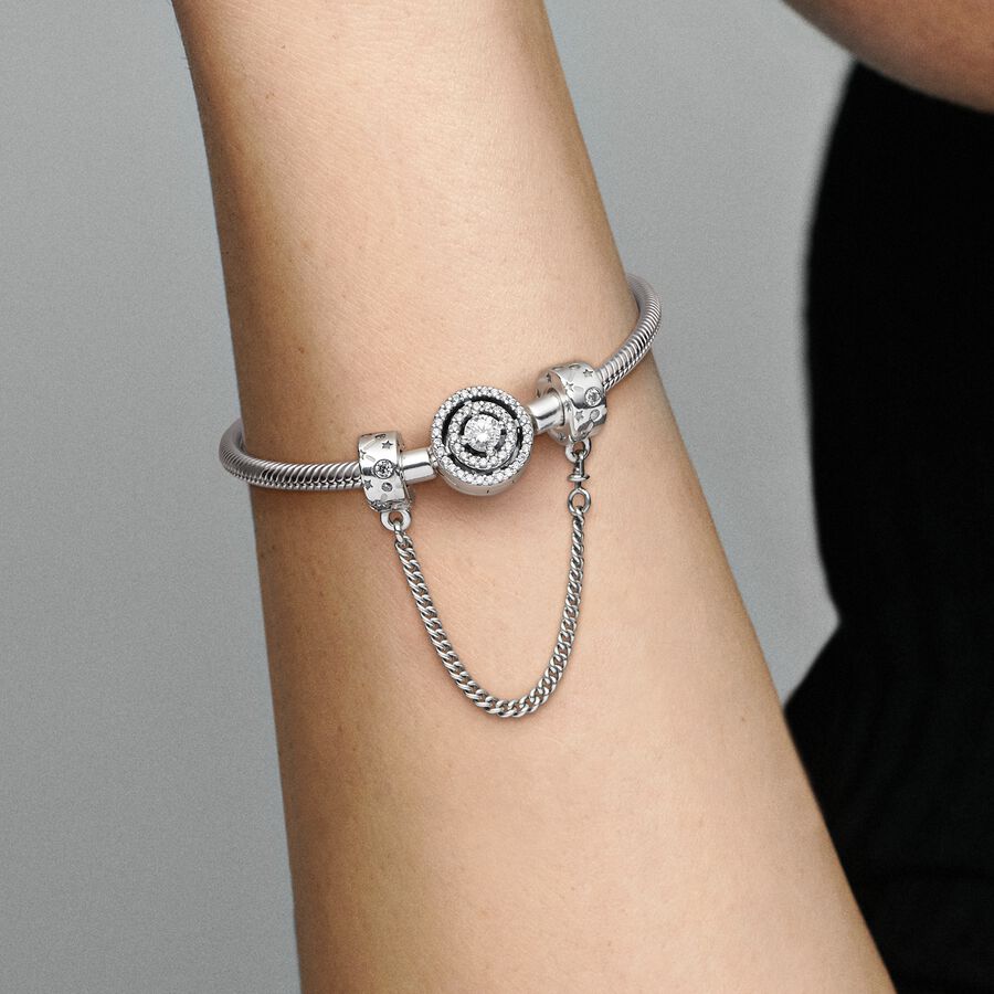 Safety Chains Pandora Stars & Galaxy Strieborne | SK983JBWI