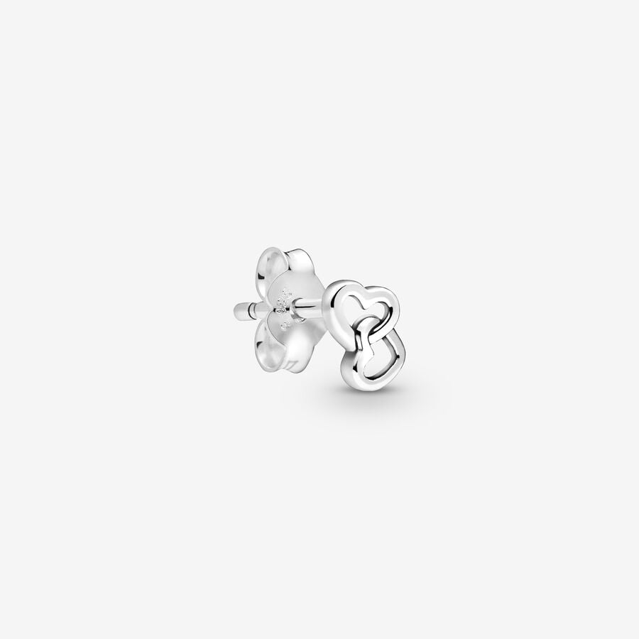 Single Stud Earrings Pandora ME Chained Hearts & Love Strieborne | SK921XISL