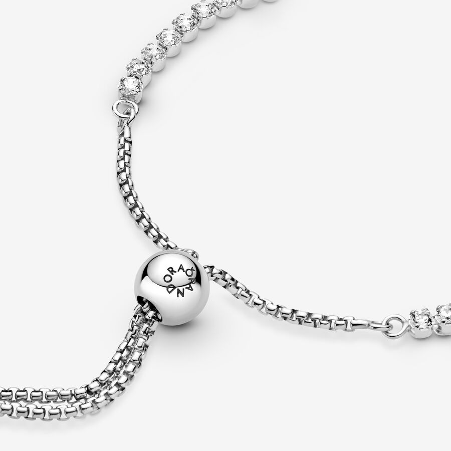 Sliding Bracelets Pandora Sparkling Slider Tenisove Strieborne | SK807KTSO