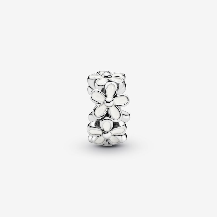 Spacer Charms Pandora Daisy Flower Strieborne | SK425CLDO