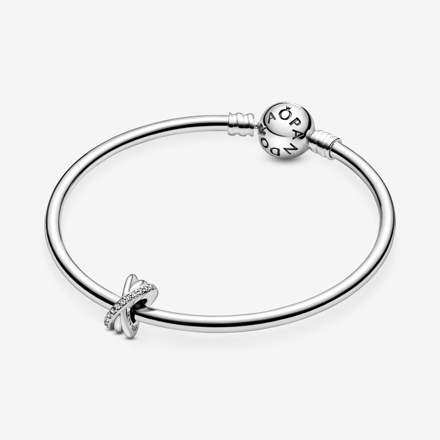 Spacer Charms Pandora Sparkling Polished Lines Strieborne | SK206LOED