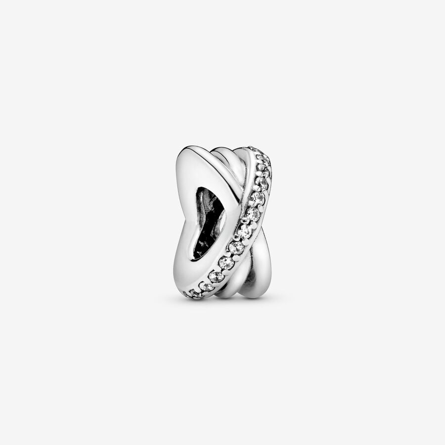 Spacer Charms Pandora Sparkling Polished Lines Strieborne | SK635EHPD