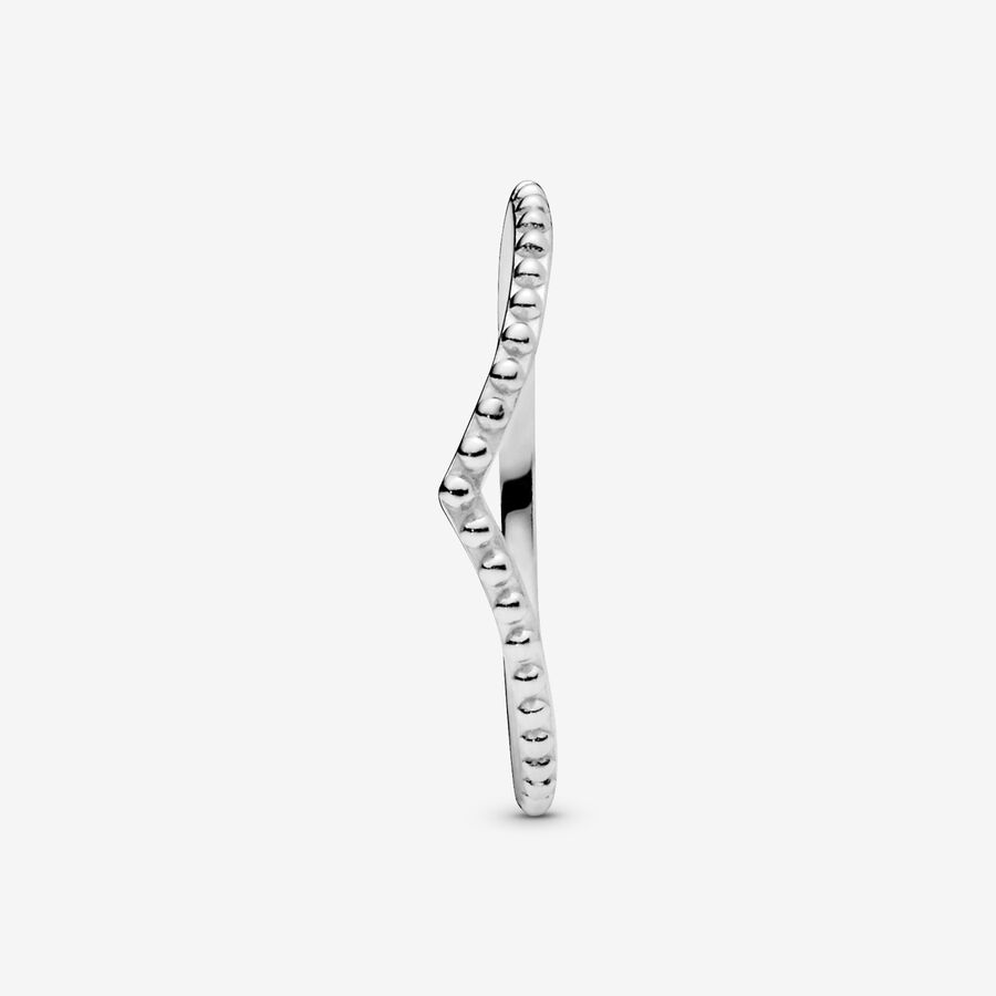 Stackable Rings Pandora Beaded Wishbone Strieborne | SK625DANL