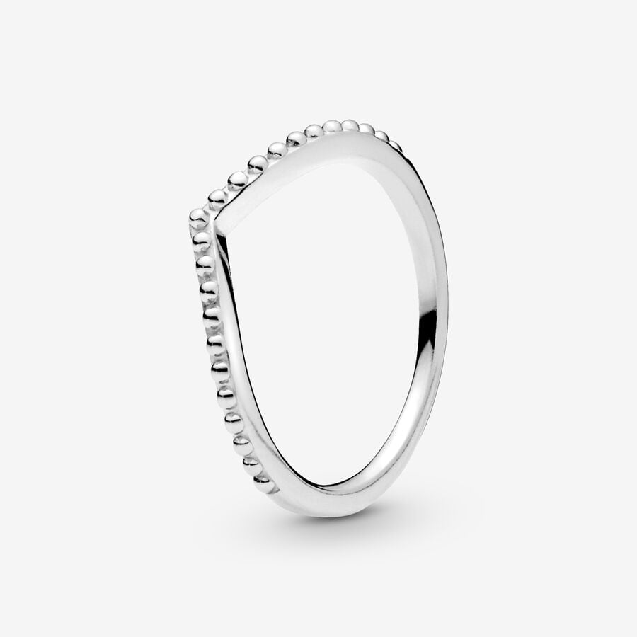 Stackable Rings Pandora Beaded Wishbone Strieborne | SK625DANL