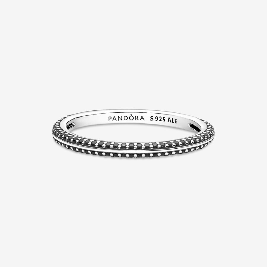 Stackable Rings Pandora ME Black Pave Strieborne | SK397DECY