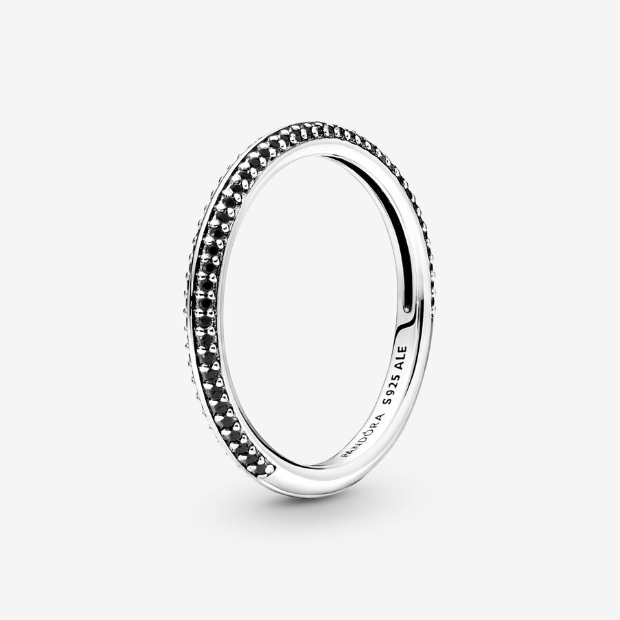 Stackable Rings Pandora ME Black Pave Strieborne | SK397DECY