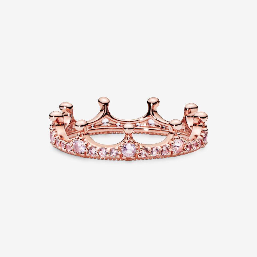 Stackable Rings Pandora Pink Enchanted Crown in Ruzove Zlate | SK938YFVG