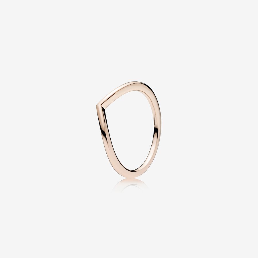 Stackable Rings Pandora Polished Wishbone Ruzove Zlate | SK189QYSU