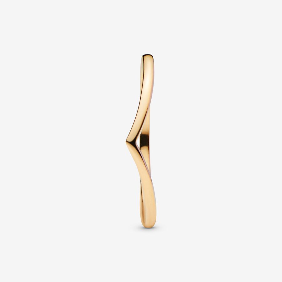 Stackable Rings Pandora Polished Wishbone Zlate | SK381EWNZ