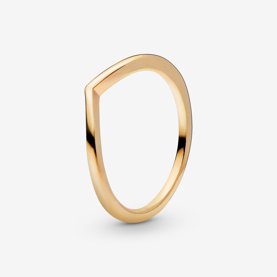 Stackable Rings Pandora Polished Wishbone Zlate | SK381EWNZ