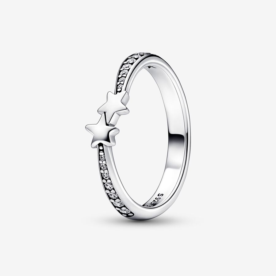 Stackable Rings Pandora Shooting Stars Sparkling Strieborne | SK429BSIM