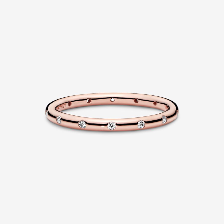 Stackable Rings Pandora Simple Sparkling Ruzove Zlate | SK736GYWU