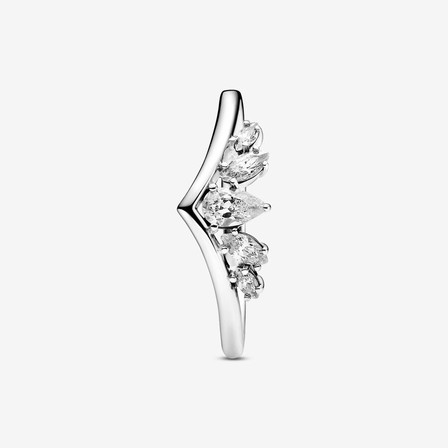 Stackable Rings Pandora Sparkling Pear & Marquise Wishbone Strieborne | SK514QDXF