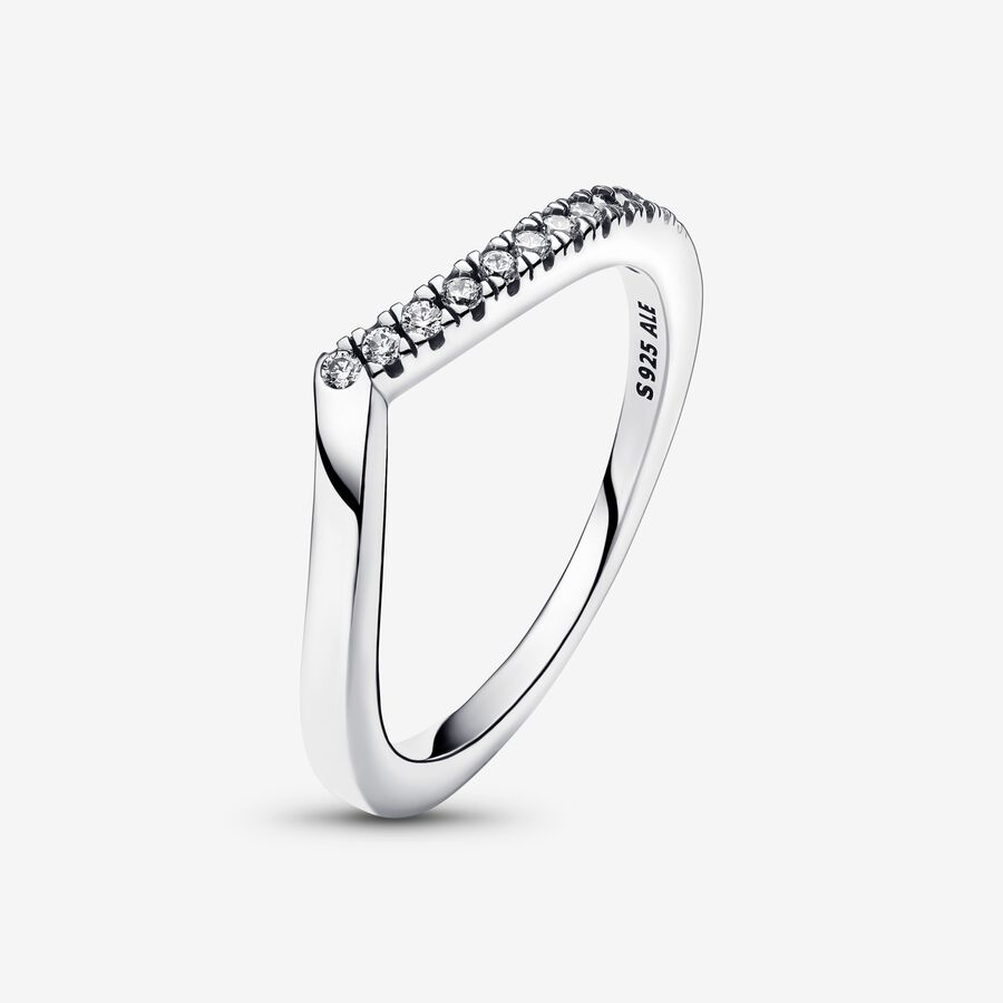 Stackable Rings Pandora Timeless Wish Half Sparkling Strieborne | SK409XHOW