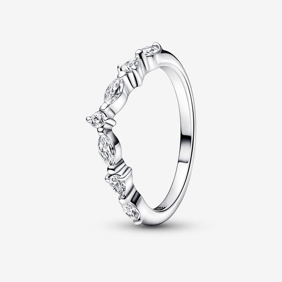 Stackable Rings Pandora Timeless Wish Sparkling Alternating Strieborne | SK164UXWV