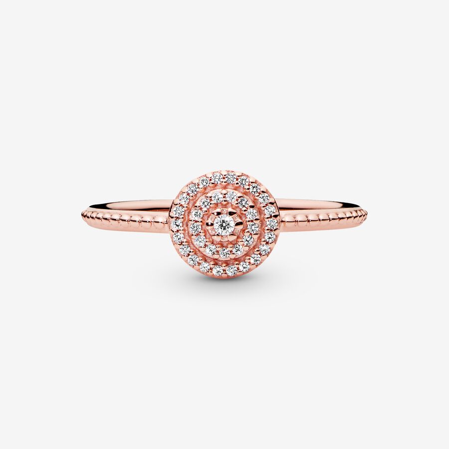 Statement Rings Pandora Elegantný Sparkle Ruzove Zlate | SK726SQVR