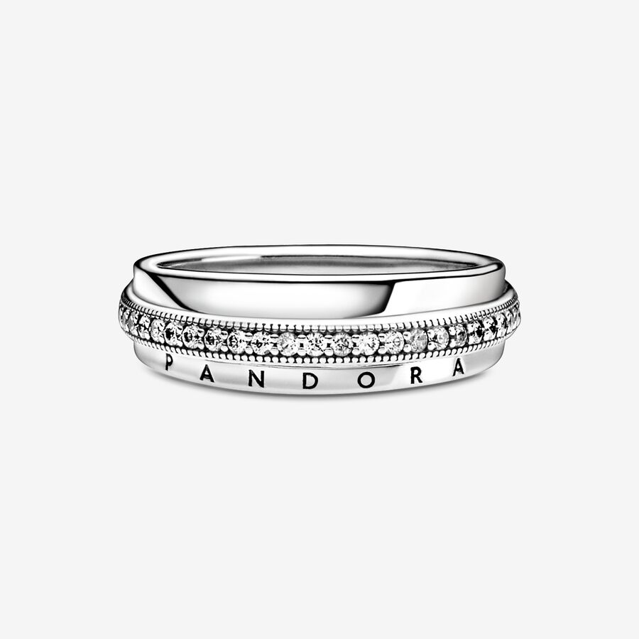 Statement Rings Pandora Triple Pave Strieborne | SK925DBSM