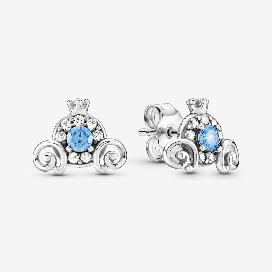 Stud Earrings Pandora Disney Cinderella Pumpkin Coach Strieborne | SK713HNXJ