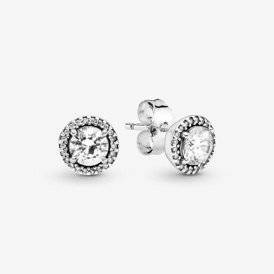 Stud Earrings Pandora Klasické Elegance with Clear CZ Strieborne | SK730XPQG