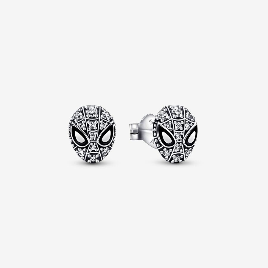 Stud Earrings Pandora Marvel Spider-Man Mask Pave Strieborne | SK480CGRK